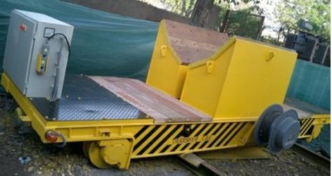 Yellow fabricated transfer car assembly